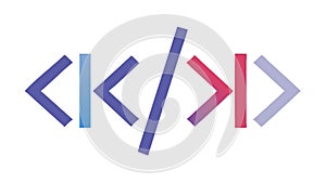 Code Bracket Icon for Programming and Web Development, vector design Generative AI