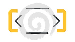 Code brackets icon, programming development graphic, vector design Generative AI