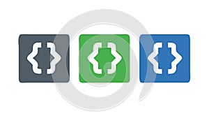 Code Brackets Icon: Programming & Development, vector design Generative AI