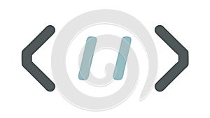 Code Brackets Icon, Programming Language, Software Development, vector design Generative AI