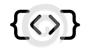 Code brackets icon, for programming, web development, or coding, vector design Generative AI