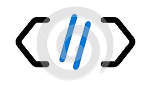 Code brackets outline icon, representing programming , vector design Generative AI