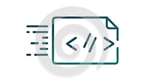 Code Brackets Outline Icon Vector Illustration, vector design Generative AI