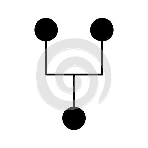 Code branch icon set. merge data request vector symbol. route code sign in filled and outlined style