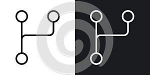 Code branch vecor icon set