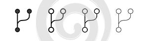 Code branch vecor icon set