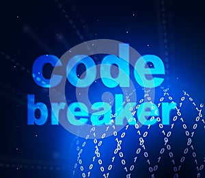 Code Breaker Digital Design Demonstrates Cryptography And Access Decoding - 3d Illustration