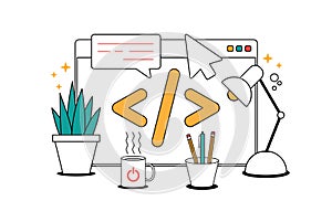 Code in the browser icon. coding Element of cyber security icon for mobile concept and web apps. Colored code in the browser icon