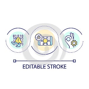 Code bugs detection loop concept icon