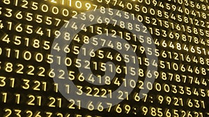 Code of changing numbers, concept of digital world and matrix effect. Motion. Plexus pattern in cyberspace.