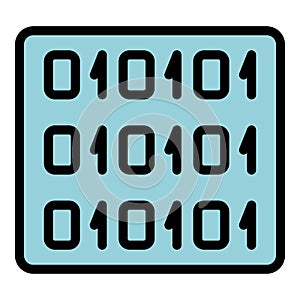 Code chat interface icon color outline vector