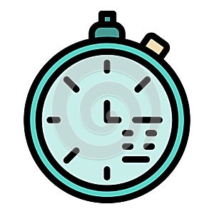 Code in the clock icon color outline vector