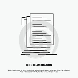Code, coding, compile, files, list Icon. Line vector gray symbol for UI and UX, website or mobile application