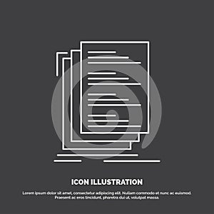 Code, coding, compile, files, list Icon. Line vector symbol for UI and UX, website or mobile application
