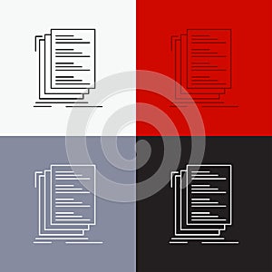 Code, coding, compile, files, list Icon Over Various Background. Line style design, designed for web and app. Eps 10 vector
