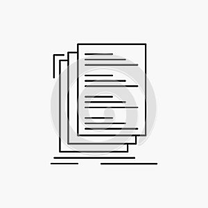 Code, coding, compile, files, list Line Icon. Vector isolated illustration