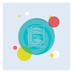 Code, coding, compile, files, list White Line Icon colorful Circle Background