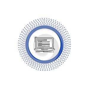 Code, coding, computer, monoblock, laptop Line Icon. Vector isolated illustration