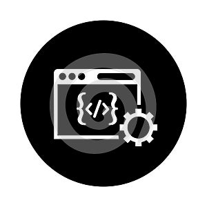 Code, coding, development icon. Black vector graphics