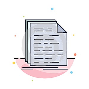 Code, coding, doc, programming, script Flat Color Icon Vector