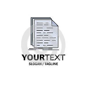 Code, coding, doc, programming, script Flat Color Icon Vector