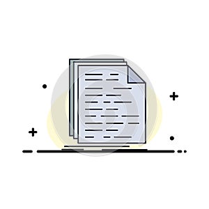 Code, coding, doc, programming, script Flat Color Icon Vector