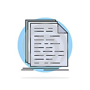 Code, coding, doc, programming, script Flat Color Icon Vector