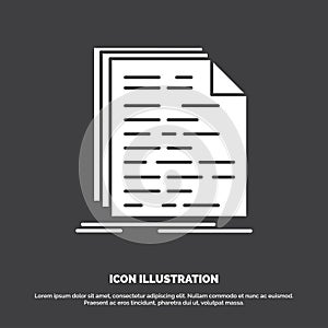 Code, coding, doc, programming, script Icon. glyph vector symbol for UI and UX, website or mobile application