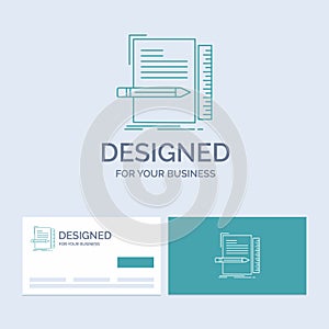 Code, coding, file, programming, script Business Logo Line Icon Symbol for your business. Turquoise Business Cards with Brand logo