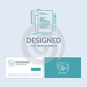 Code, coding, file, programming, script Business Logo Line Icon Symbol for your business. Turquoise Business Cards with Brand logo