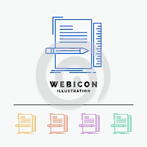 Code, coding, file, programming, script 5 Color Line Web Icon Template isolated on white. Vector illustration