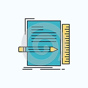 Code, coding, file, programming, script Flat Icon. green and Yellow sign and symbols for website and Mobile appliation. vector