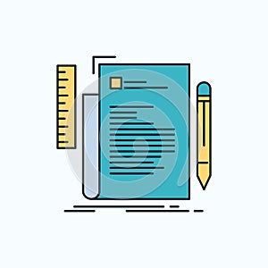 Code, coding, file, programming, script Flat Icon. green and Yellow sign and symbols for website and Mobile appliation. vector