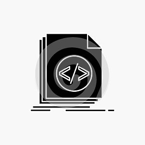 Code, coding, file, programming, script Glyph Icon. Vector isolated illustration