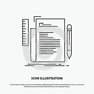 Code, coding, file, programming, script Icon. Line vector gray symbol for UI and UX, website or mobile application
