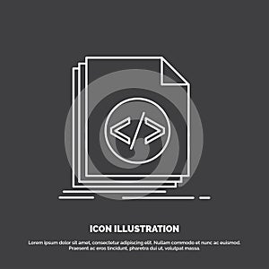 Code, coding, file, programming, script Icon. Line vector symbol for UI and UX, website or mobile application