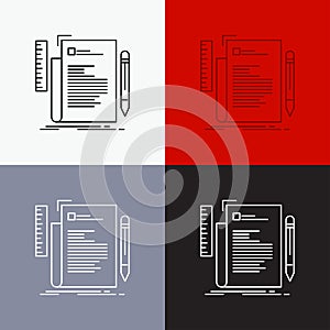 Code, coding, file, programming, script Icon Over Various Background. Line style design, designed for web and app. Eps 10 vector