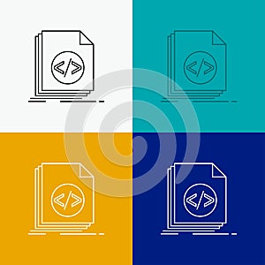 Code, coding, file, programming, script Icon Over Various Background. Line style design, designed for web and app. Eps 10 vector
