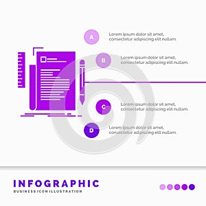 Code, coding, file, programming, script Infographics Template for Website and Presentation. GLyph Purple icon infographic style
