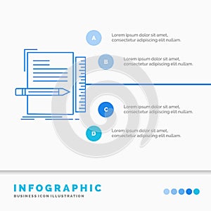 Code, coding, file, programming, script Infographics Template for Website and Presentation. Line Blue icon infographic style