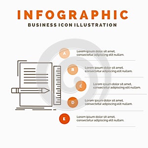 Code, coding, file, programming, script Infographics Template for Website and Presentation. Line Gray icon with Orange infographic