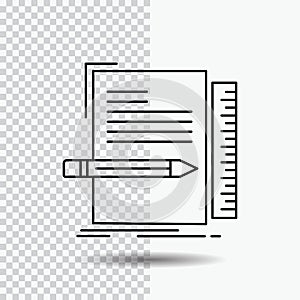 Code, coding, file, programming, script Line Icon on Transparent Background. Black Icon Vector Illustration