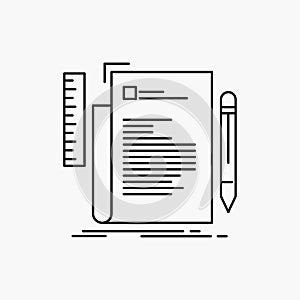 Code, coding, file, programming, script Line Icon. Vector isolated illustration
