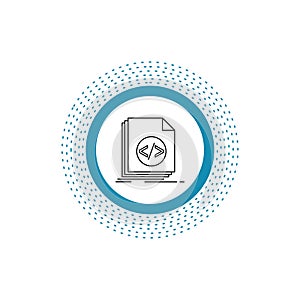 Code, coding, file, programming, script Line Icon. Vector isolated illustration
