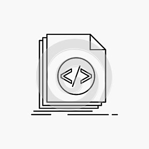 Code, coding, file, programming, script Line Icon. Vector isolated illustration