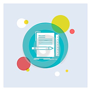 Code, coding, file, programming, script White Glyph Icon colorful Circle Background