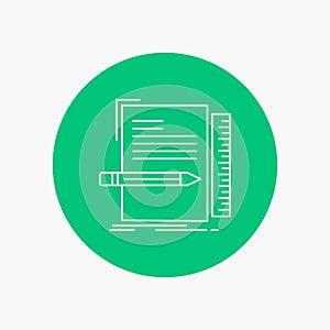 Code, coding, file, programming, script White Line Icon in Circle background. vector icon illustration