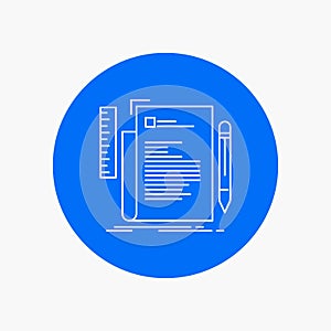 Code, coding, file, programming, script White Line Icon in Circle background. vector icon illustration