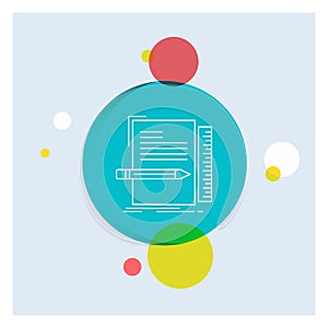 Code, coding, file, programming, script White Line Icon colorful Circle Background