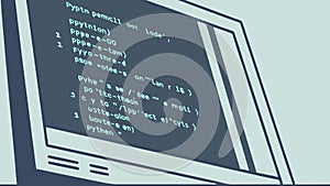 Code on computer screen, programming and technology concept vector design Generative AI